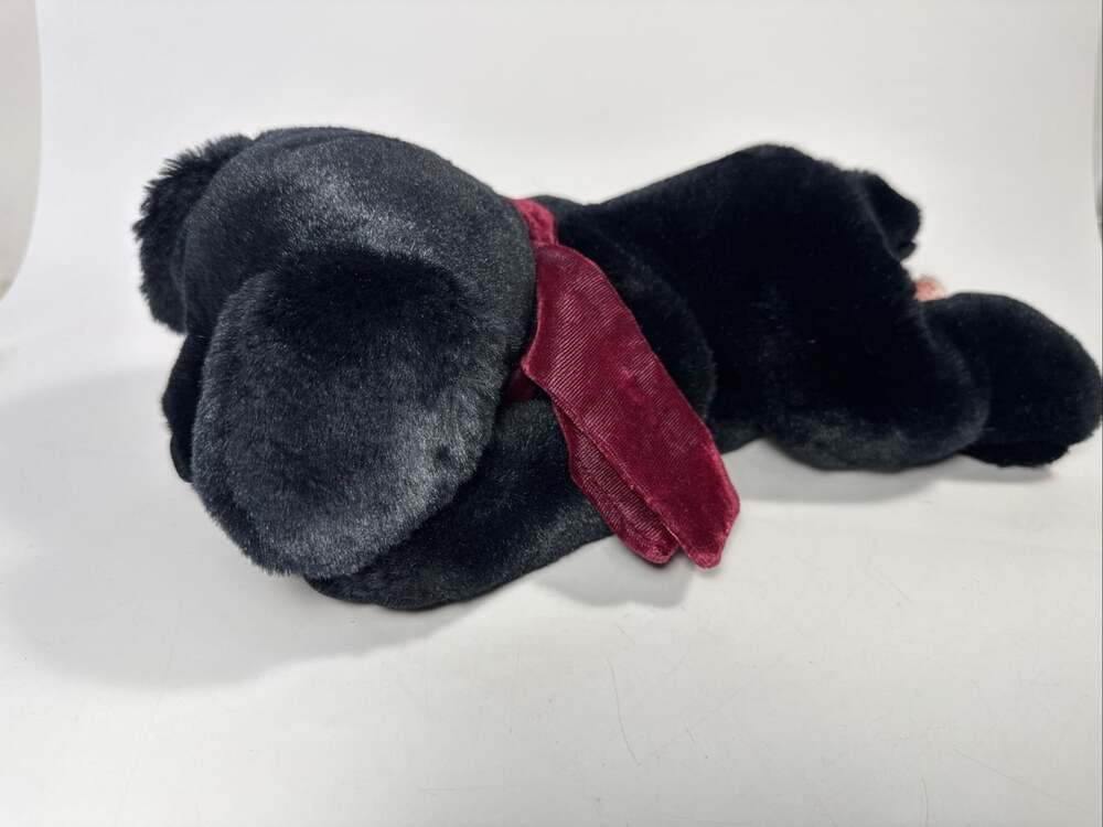 Vtg Russ Berrie & Co. Inc Black Lab "Ginger" 11" Plush Toy Stuffed Animal #4487